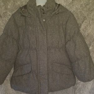 Gray puff jacket w/ 3/4 sleeve